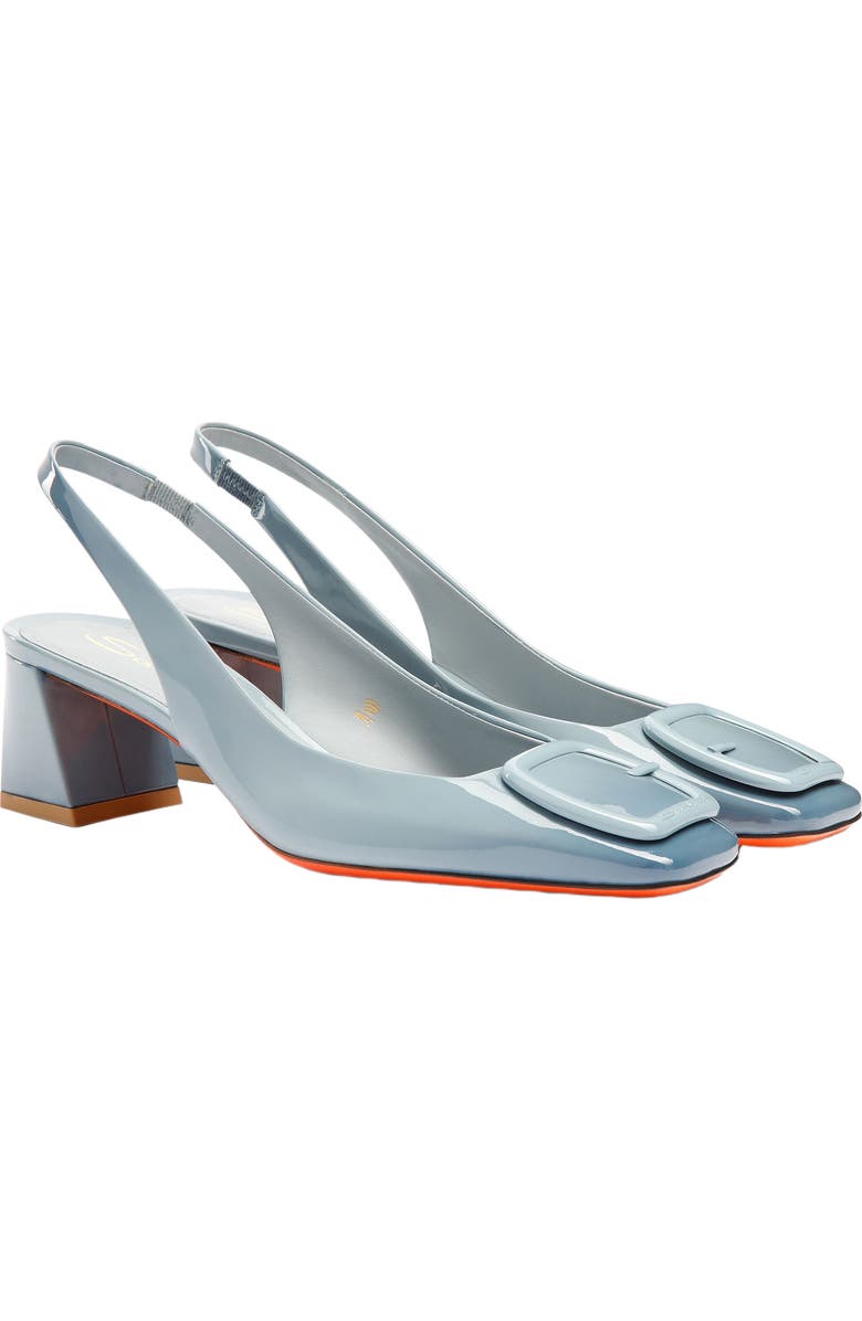 Santoni Women's mid-heel slingback, Alternate, color, Blue