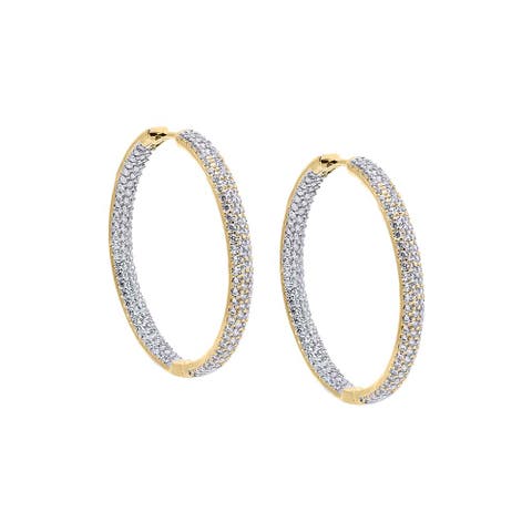 CZ Pavé Medium Hoop Earring