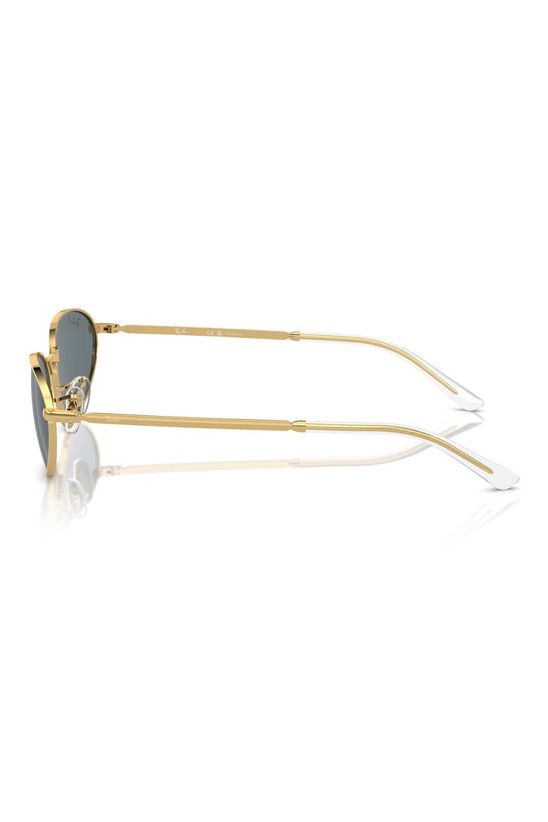 56mm Polarized Irregular Oval Sunglasses, Alternate, color, GOLD FLASH
