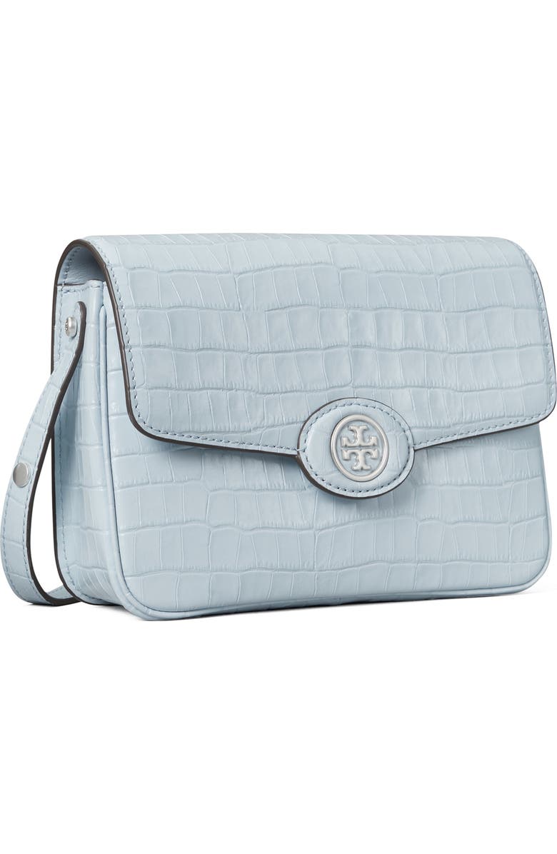 Tory Burch Robinson Croc Embossed Leather Shoulder Bag, Alternate, color,