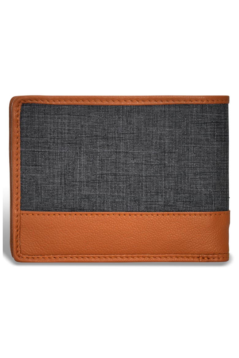 Denim Bifold Wallet, Alternate, color, TAN/ BLACK