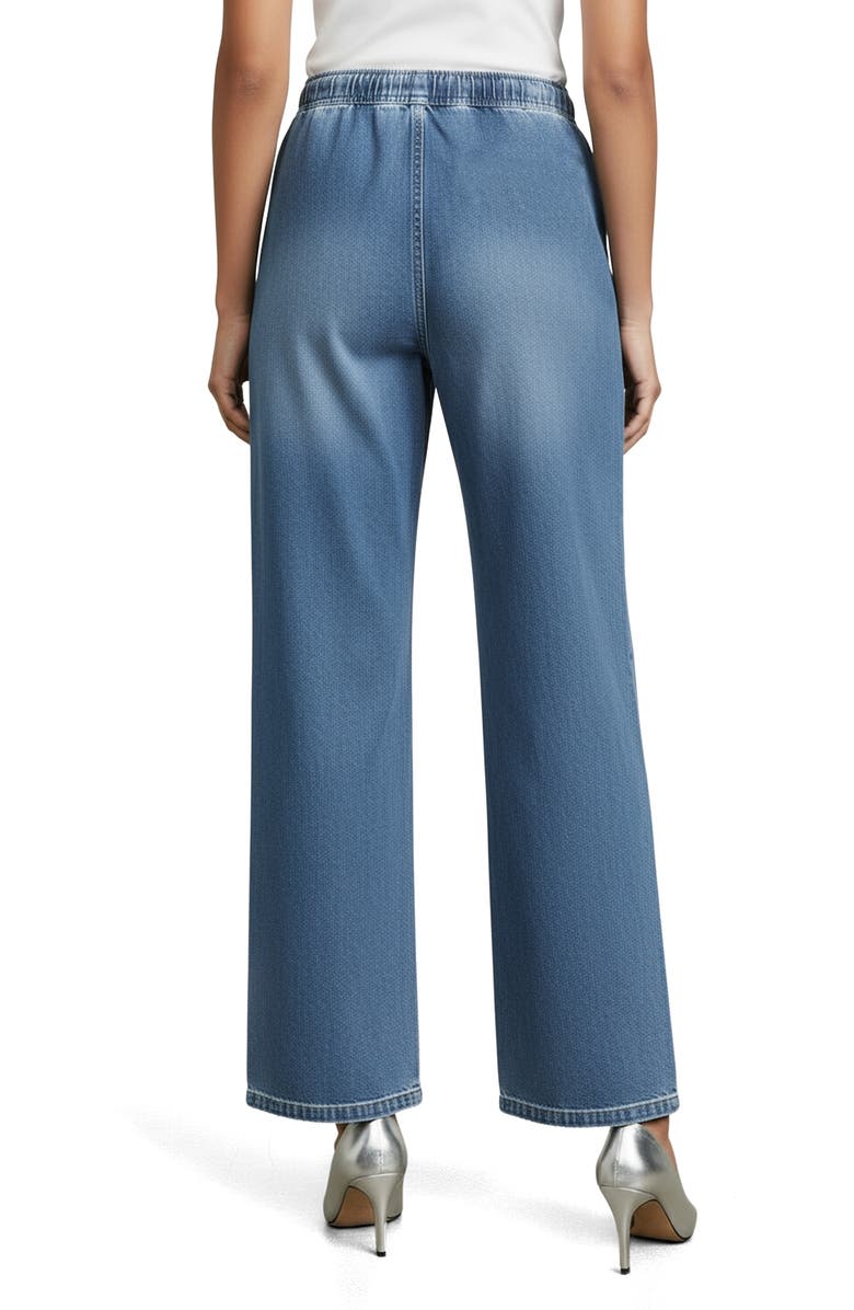 bebe The Easy Pull-On Wide Leg Jeans, Alternate, color, Medium Blue