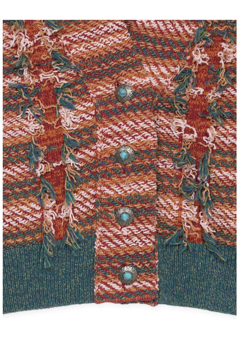 Navajo Knit Cardigan, Alternate, color, Red
