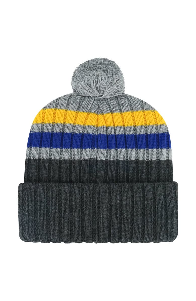 '47 Men's '47 Gray Buffalo Sabres Stack Patch Cuffed Knit Hat with Pom, Alternate, color, Gray