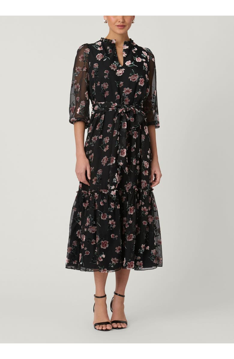 Shoshanna Cassidy Hudson Burnout Dress, Main, color, Jet/Mauve Multi