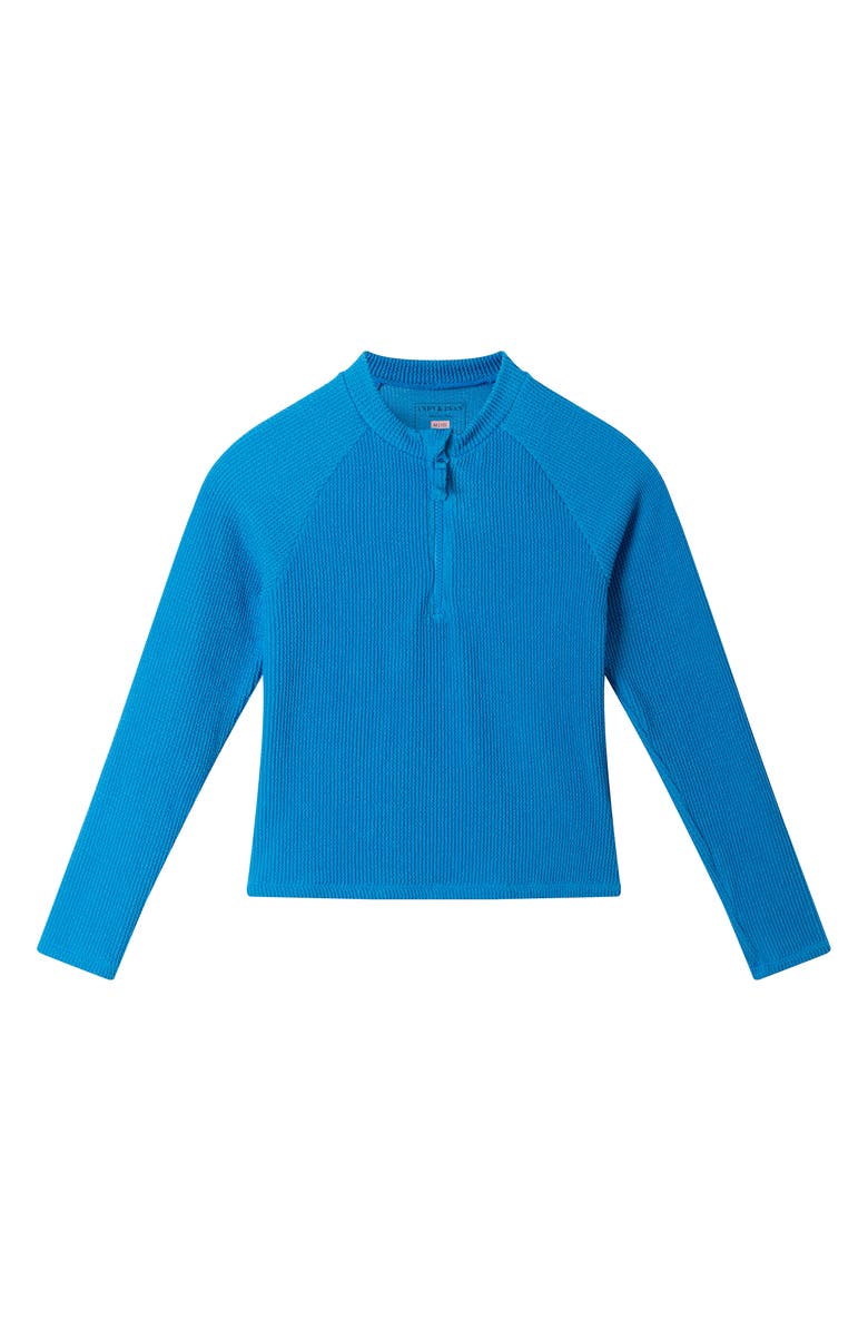Andy & Evan Kids' Rib Half-Zip Rashguard, Main, color, Bright Blue