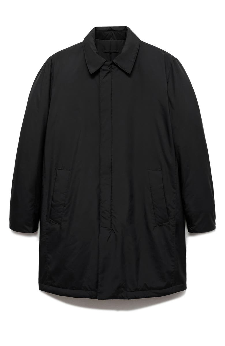 MANGO Water Repellent Quilted Lining Parka, Alternate, color, Black