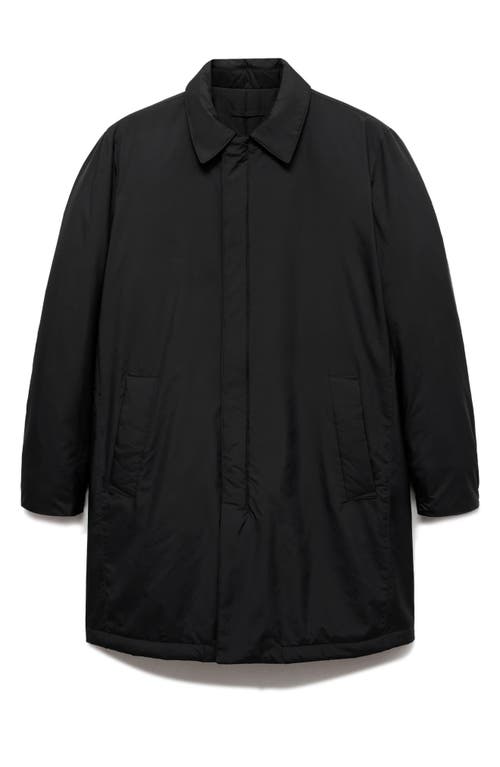 Mango Water Repellent Quilted Lining Parka In Black