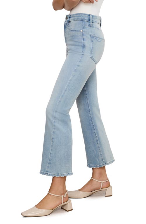 GOOD AMERICAN GOOD AMERICAN SOFT-TECH GOOD LEGS HIGH WAIST DISTRESSED CROP MINI BOOTCUT JEANS 