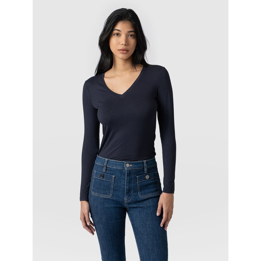 Shop Saint + Sofia Austen V Neck Tee