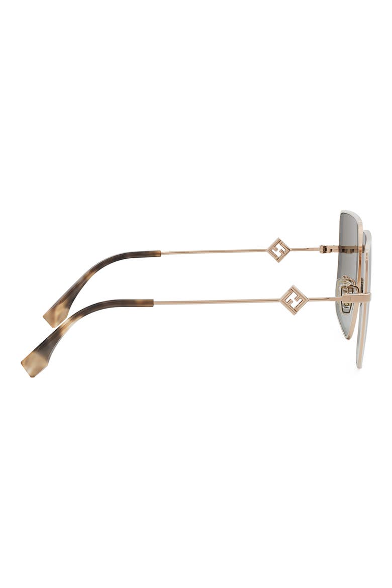 Diamonds 59mm Gradient Geometric Sunglasses, Alternate, color, SHINY ROSE GOLD / GREEN