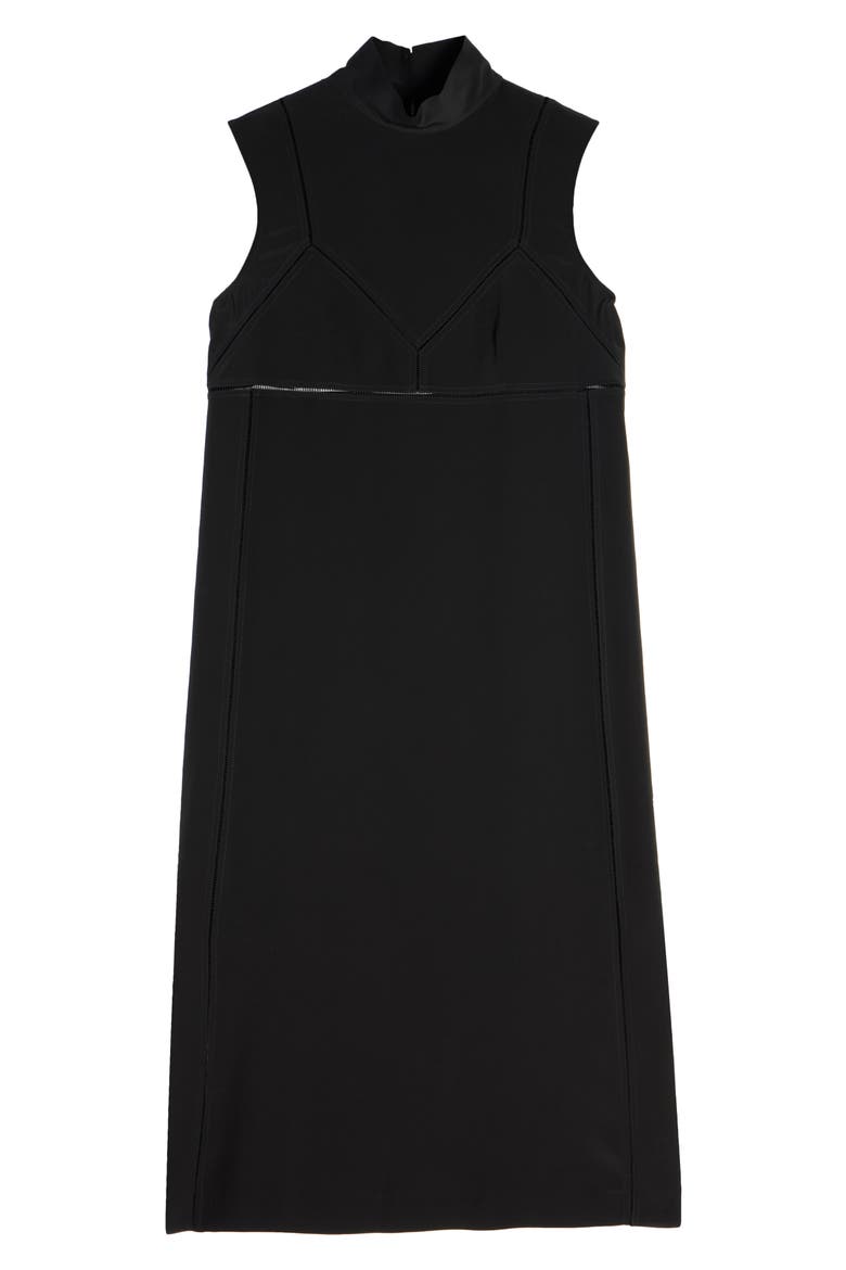 Daras Hemstitched Mock Neck Dress, Alternate, color, BLACK 900