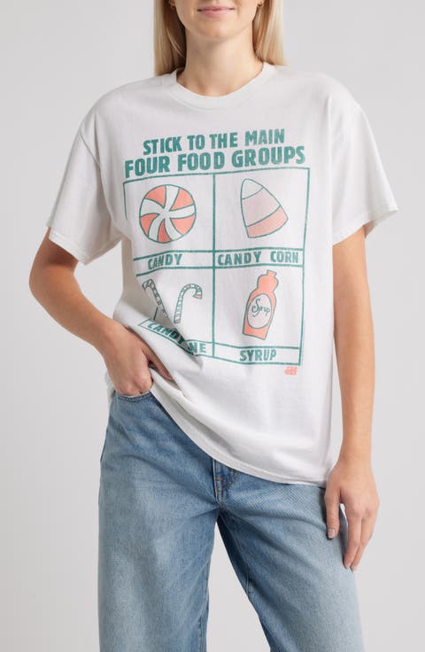 Food Groups Elf Cotton Graphic T-Shirt