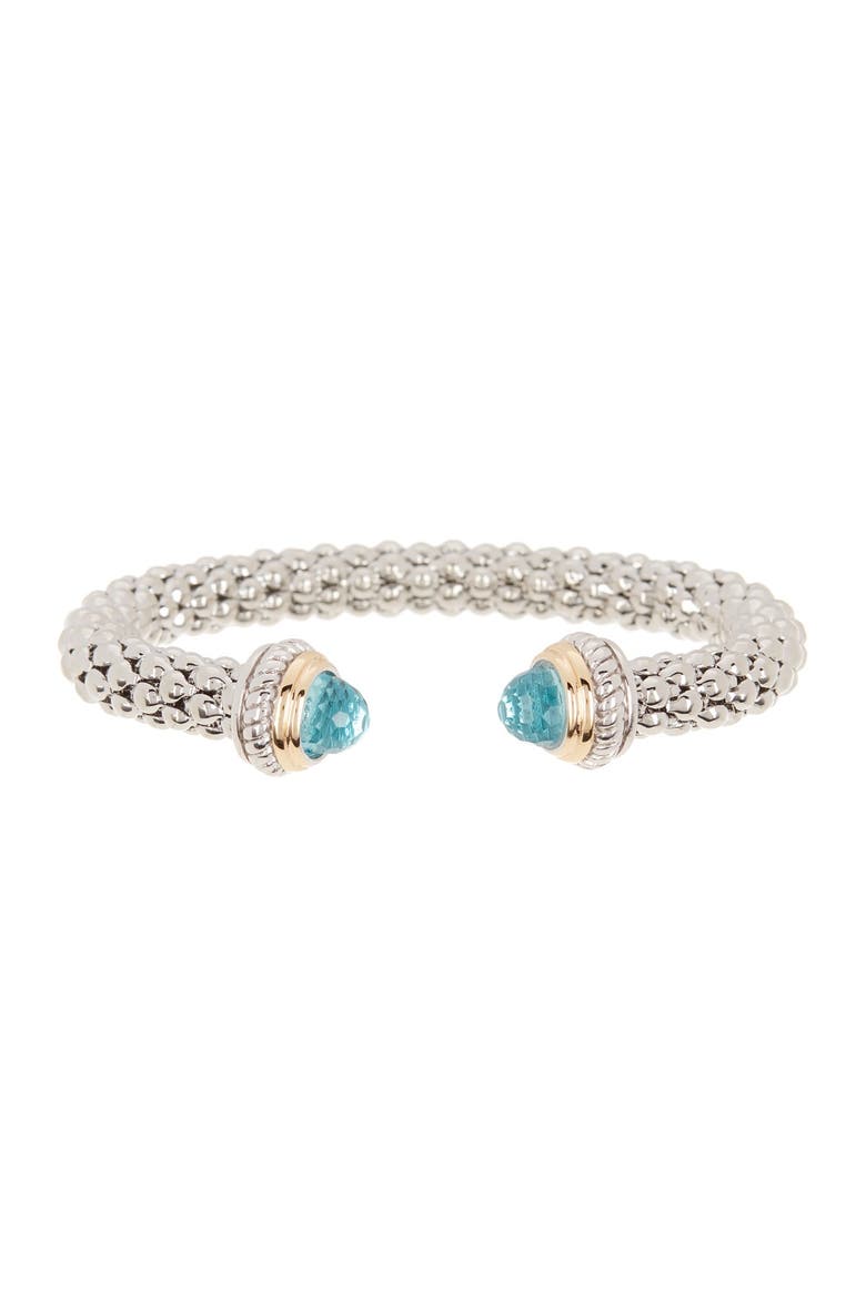 Blue Topaz Mesh Cuff Bangle, Main, color, WHITE