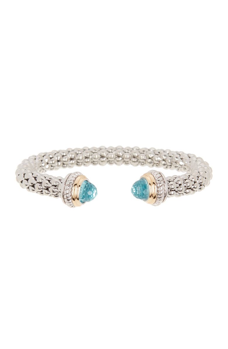 Juvell Blue Topaz Mesh Cuff Bangle, Main, color, White
