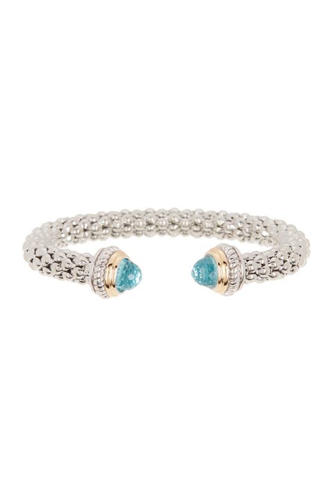 Blue Topaz Mesh Cuff Bangle