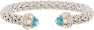 Juvell Blue Topaz Mesh Cuff Bangle