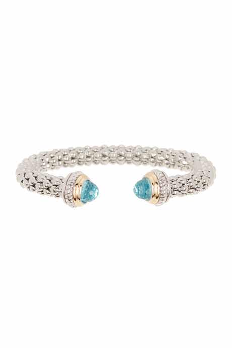 Juvell Blue Topaz Mesh Cuff Bangle