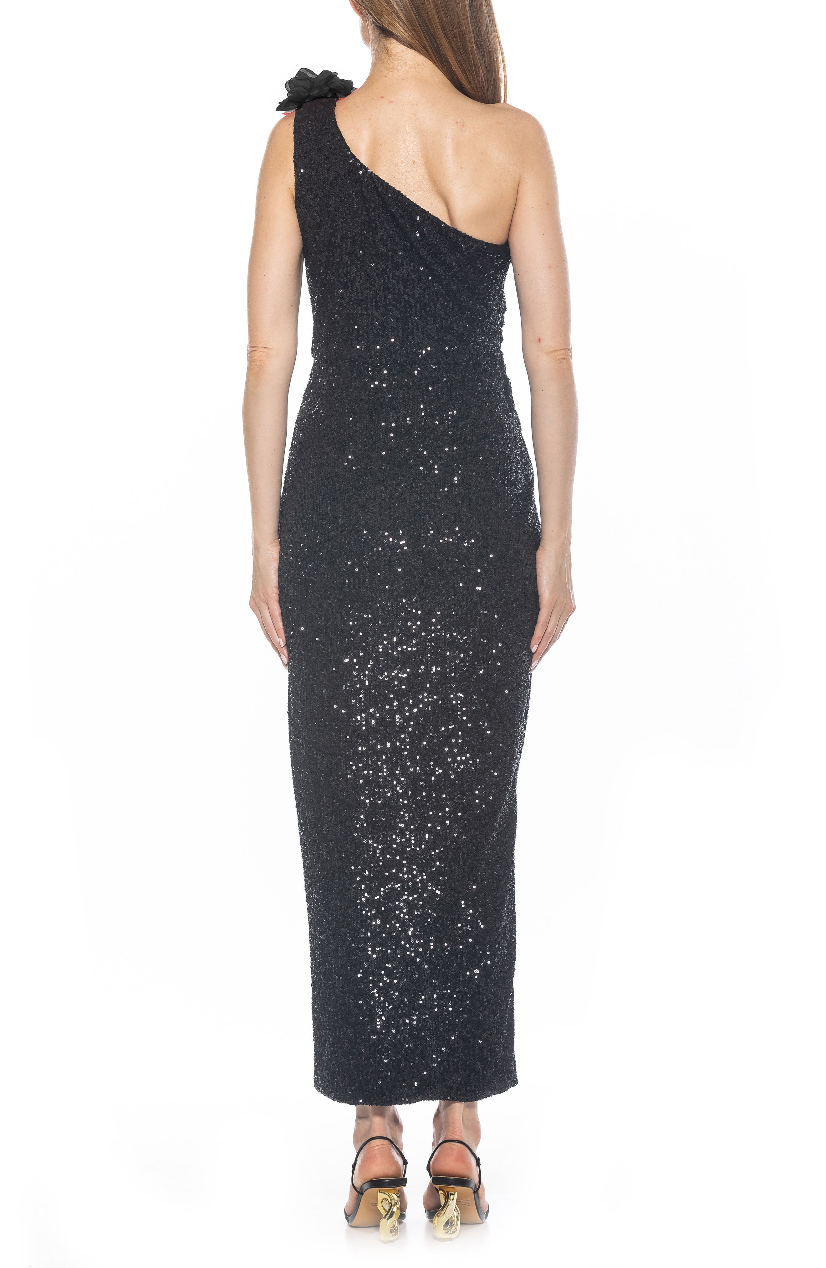 Alessi Sequin One-Shoulder Gown - image 2