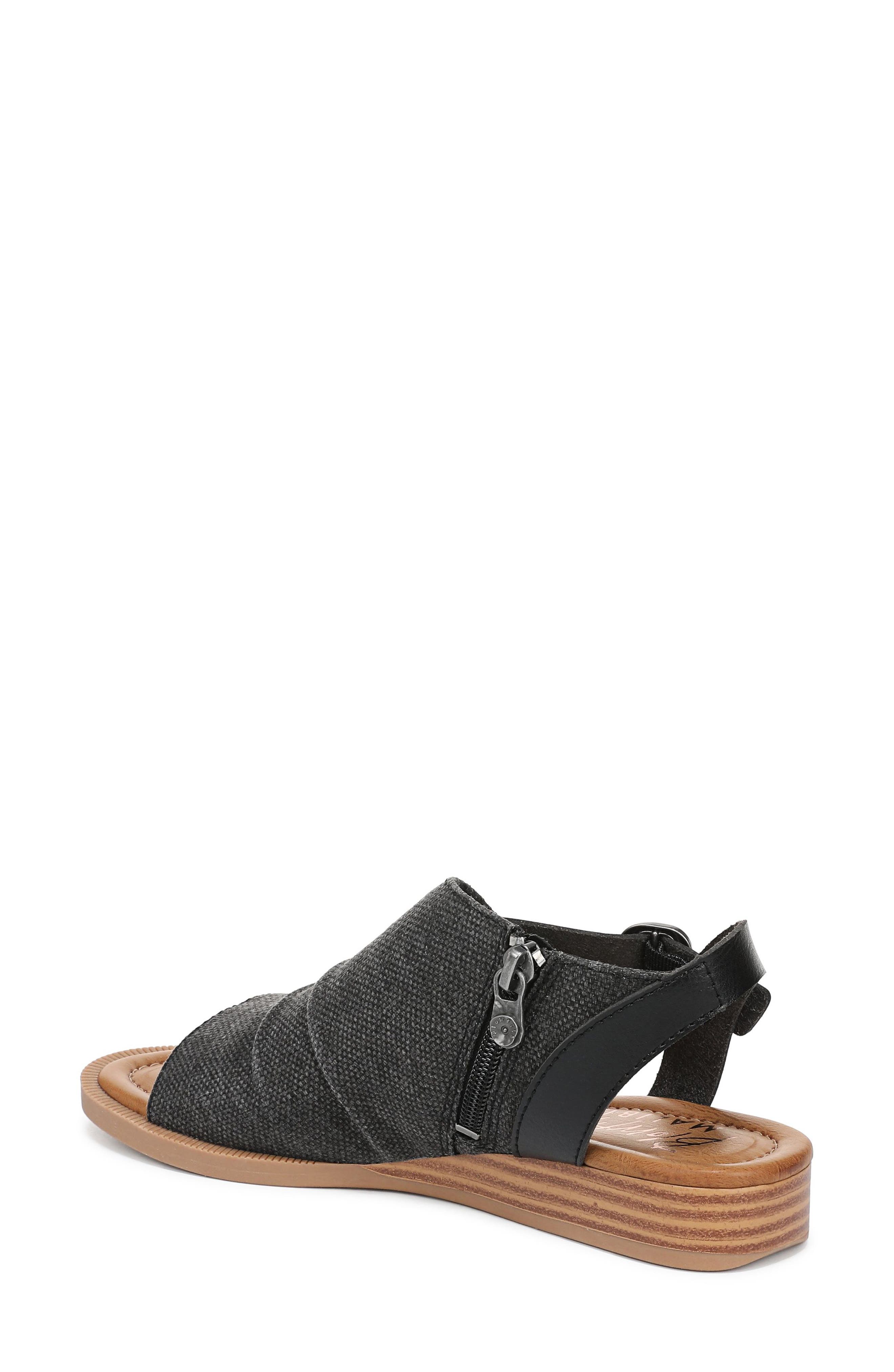 Blowfish Malibu Aspire Wedge Sandal, Alternate, color, Black Canvas/ Faux Leather