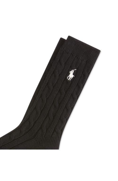 Polo Ralph Lauren Seasonless Cable Crew Socks In Black