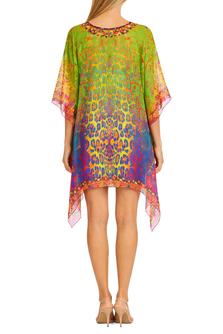 Animal Print Poncho, Alternate, color, GREEN