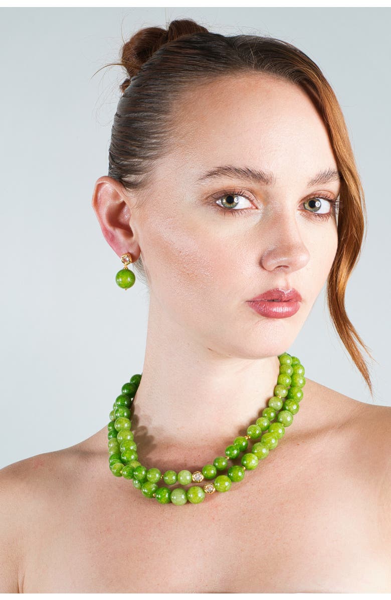 Classicharms Olivia Peridot Bead Choker Necklace, Alternate, color,