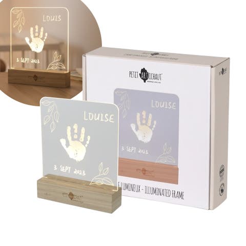 Illuminated Frame | Light-Up Handprint Keepsake with Name & Date | Newborn Gift
