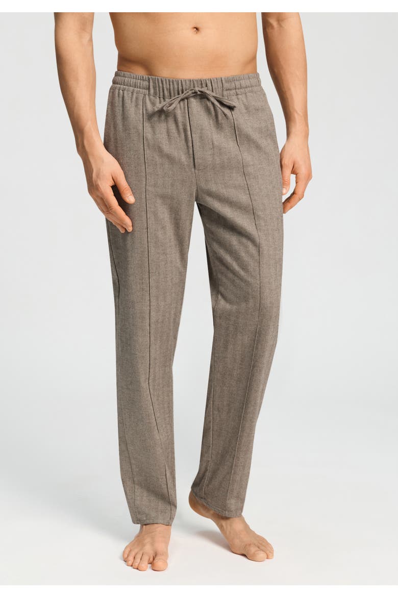 Woolen Luxury Cotton Blend Flannel Drawstring Pants, Alternate, color, Earthy Woven