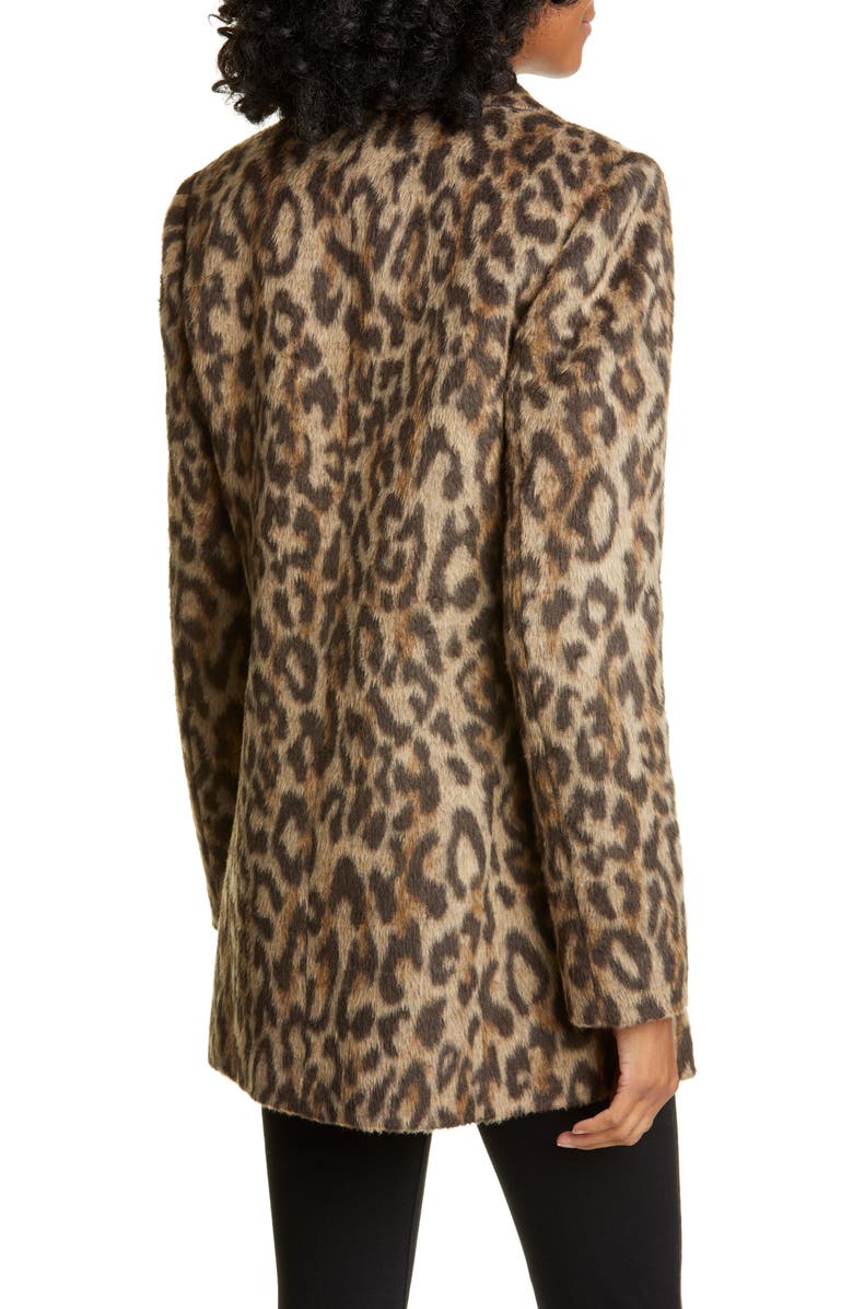 Rebecca Taylor Leopard Print Coat, Alternate, color, 