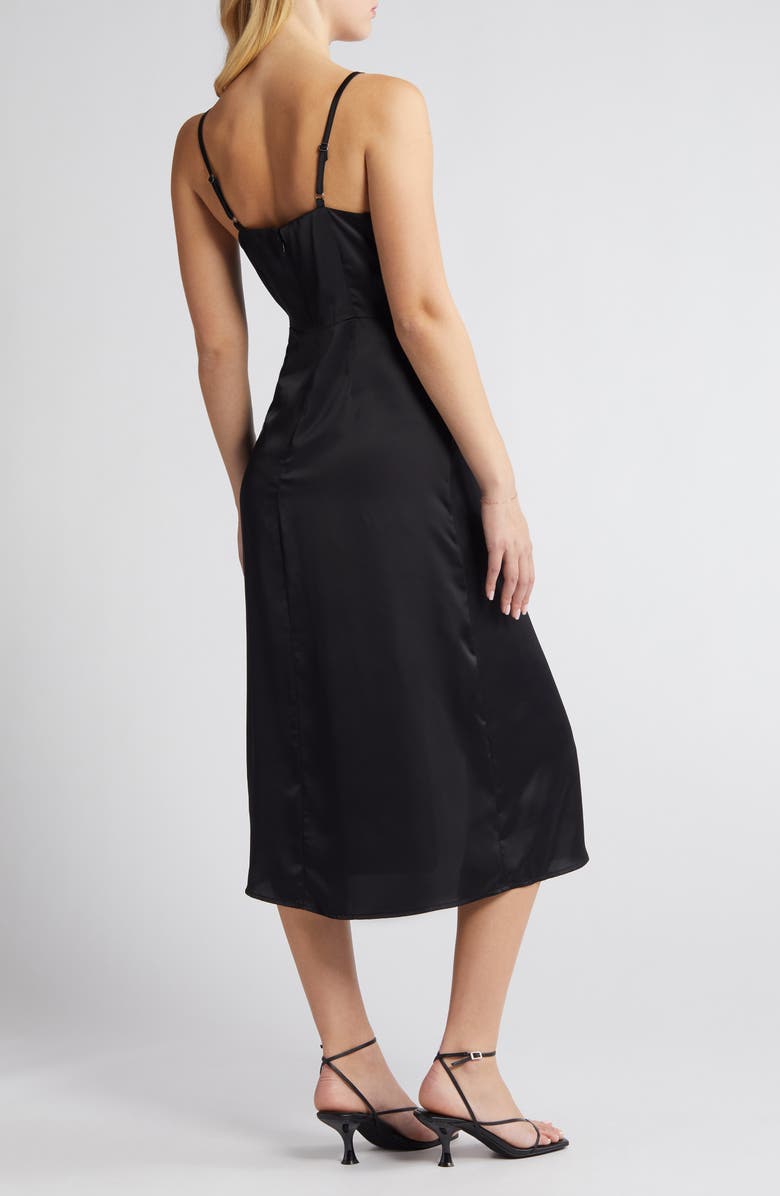 Chelsea28 Side Tie Satin Dress, Alternate, color, 