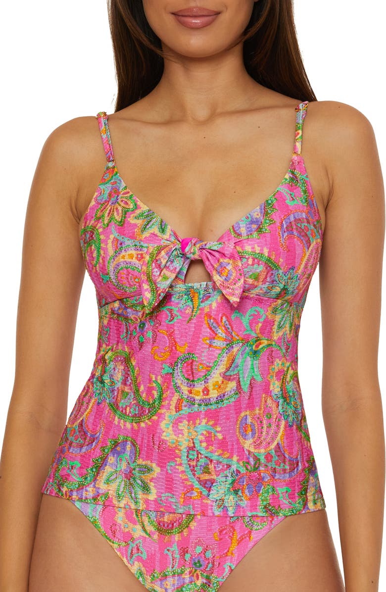 Becca Polynesia Tankini Top, Alternate, color, Pink Multi
