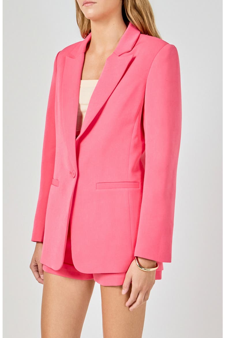 Tailored Single Button Blazer, Alternate, color, RASPBERRY SORBET