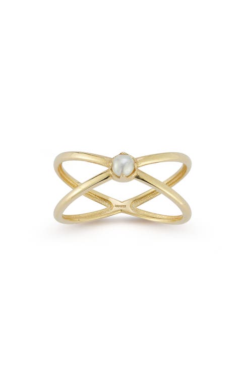 14K Gold 3mm Pearl Ring