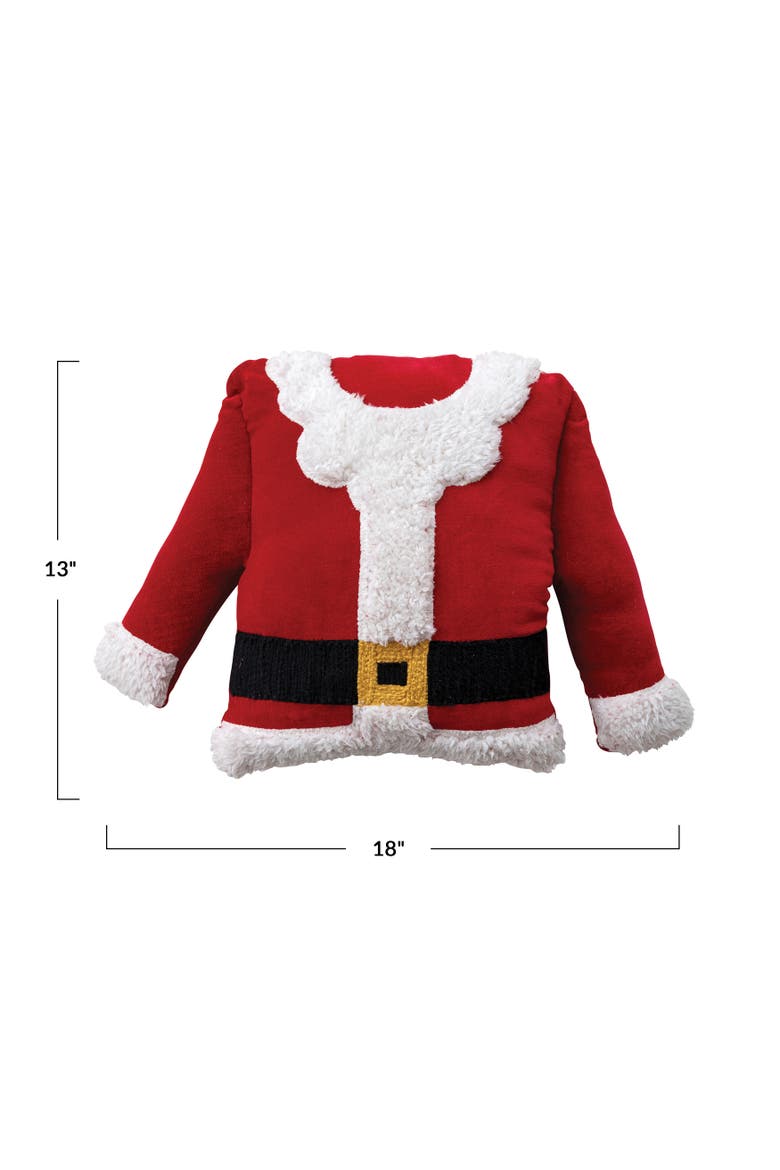Santa Coat Velvet Pillow with Faux Fur Trim, Alternate, color, Multicolor