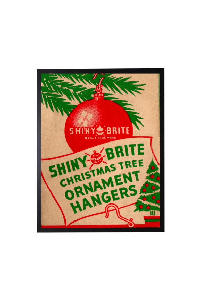 Vintage Shiny Brite christmas poster, Main, color, Red