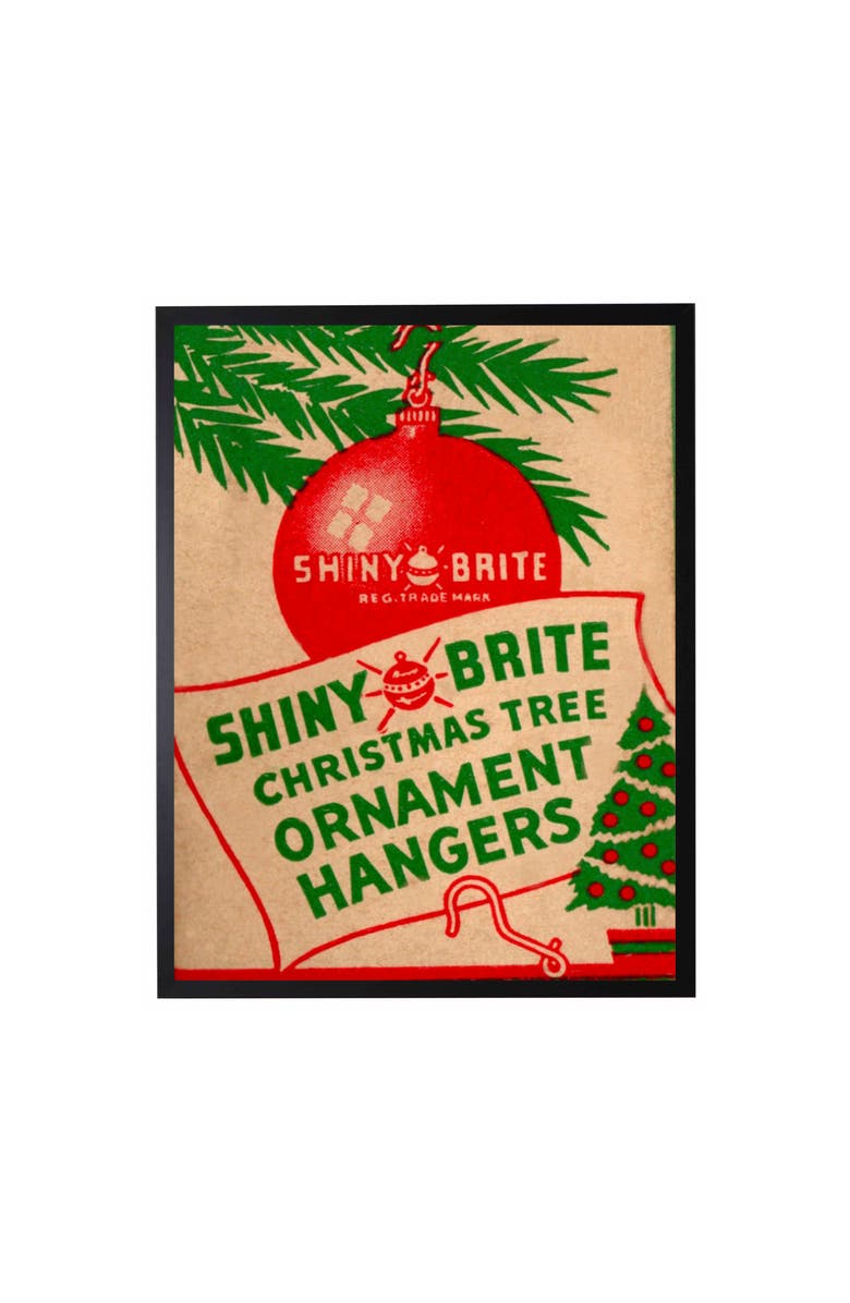 Antique Curiosities Vintage Shiny Brite christmas poster, Main, color, Red