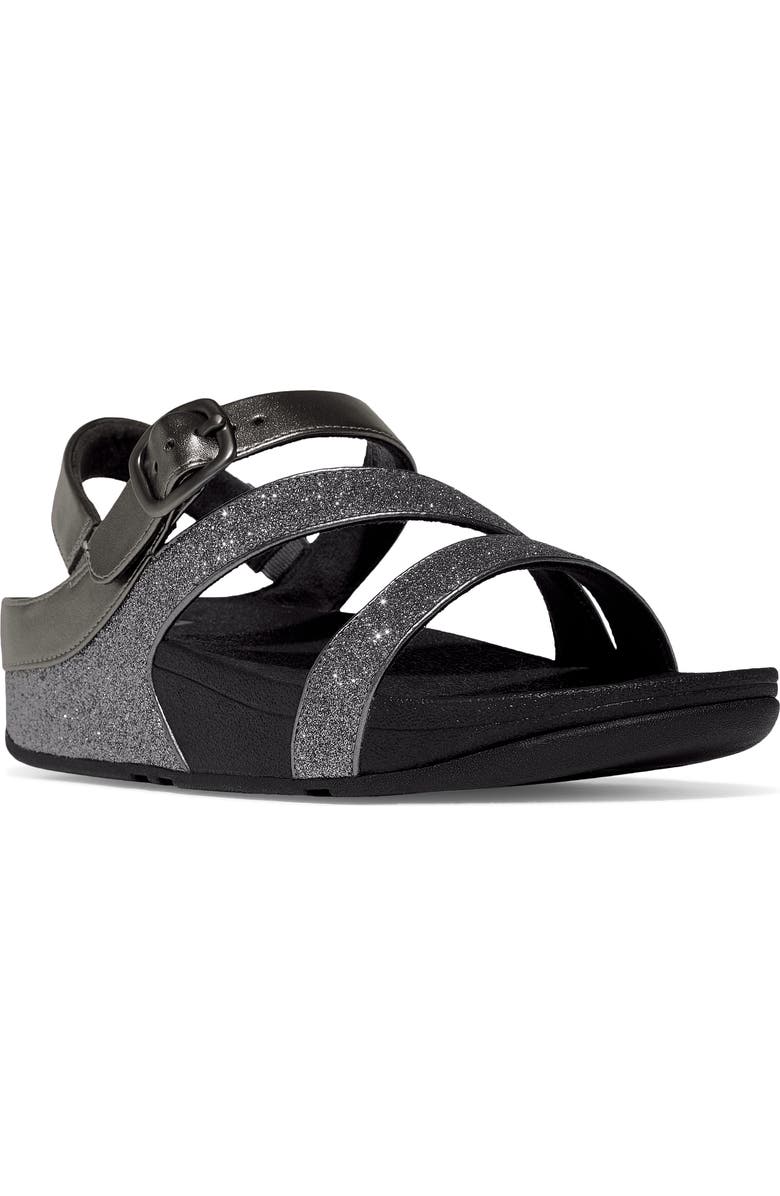 FitFlop Skinny II Glitterdust Z-Strap Sandal, Main, color, Pewter