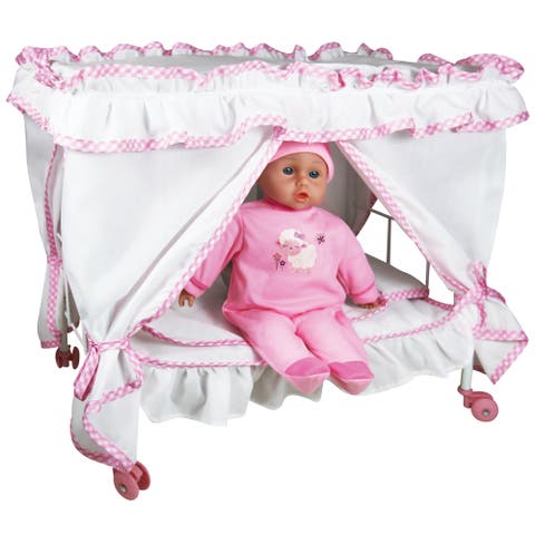 Princess Canopy Bed Set 14" Pink Sheep Baby Doll
