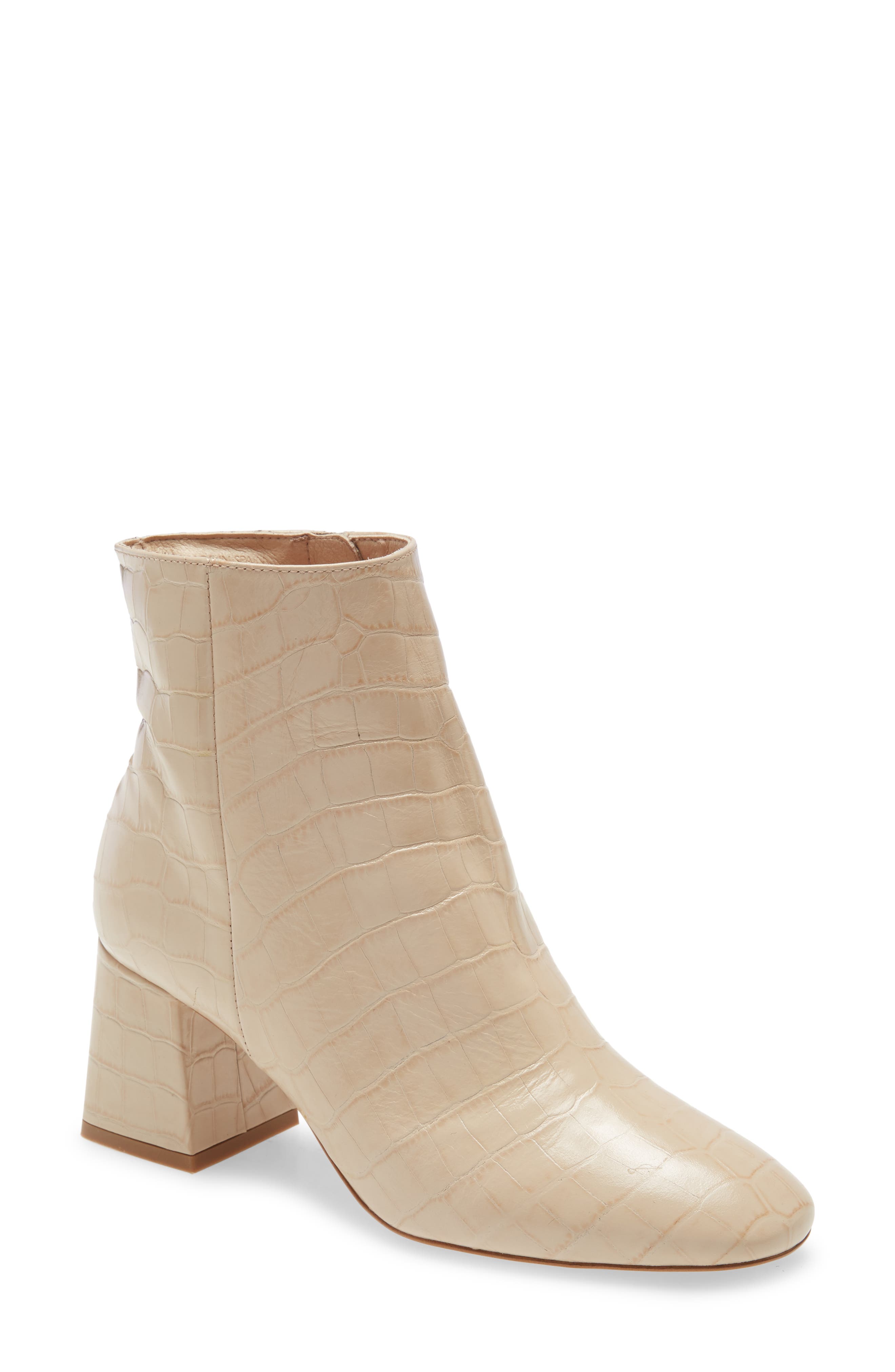 Square Block Heel Boot, Main, color, NUDE LEATHER
