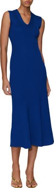 MANGO Rib Knit V-Neck Midi Dress