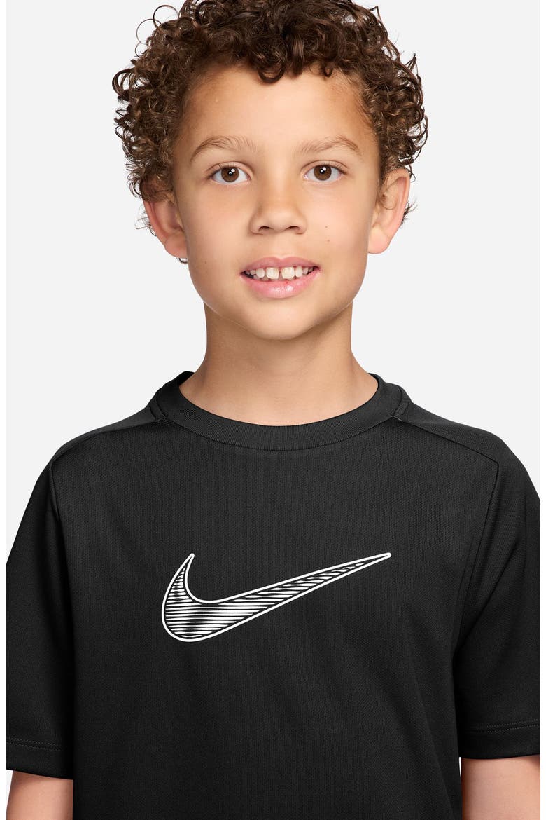Kids' Dri-FIT Swoosh Graphic T-Shirt, Alternate, color, BLACK/ WHITE