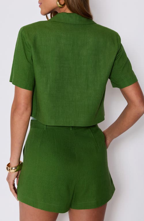 Vici Collection Modern Muse Crop Short Sleeve Jacket In Green
