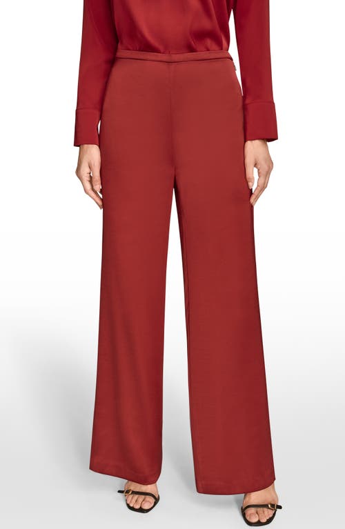 Donna Karan New York Wide Leg Satin Pants In Multi