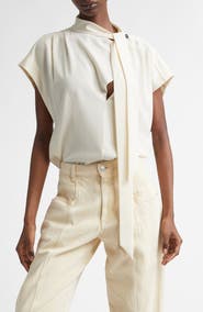 Isabel Marant Selene Asymmetric Tie Neck Top