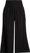 SUGARLIPS Smocked Waist High Waist Wide Leg Pants