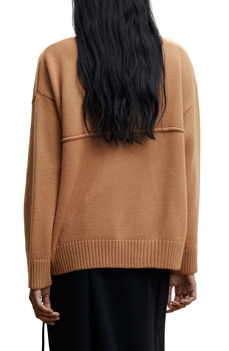 MANGO Patch Pocket V-Neck Cardigan, Alternate, color, Caramel