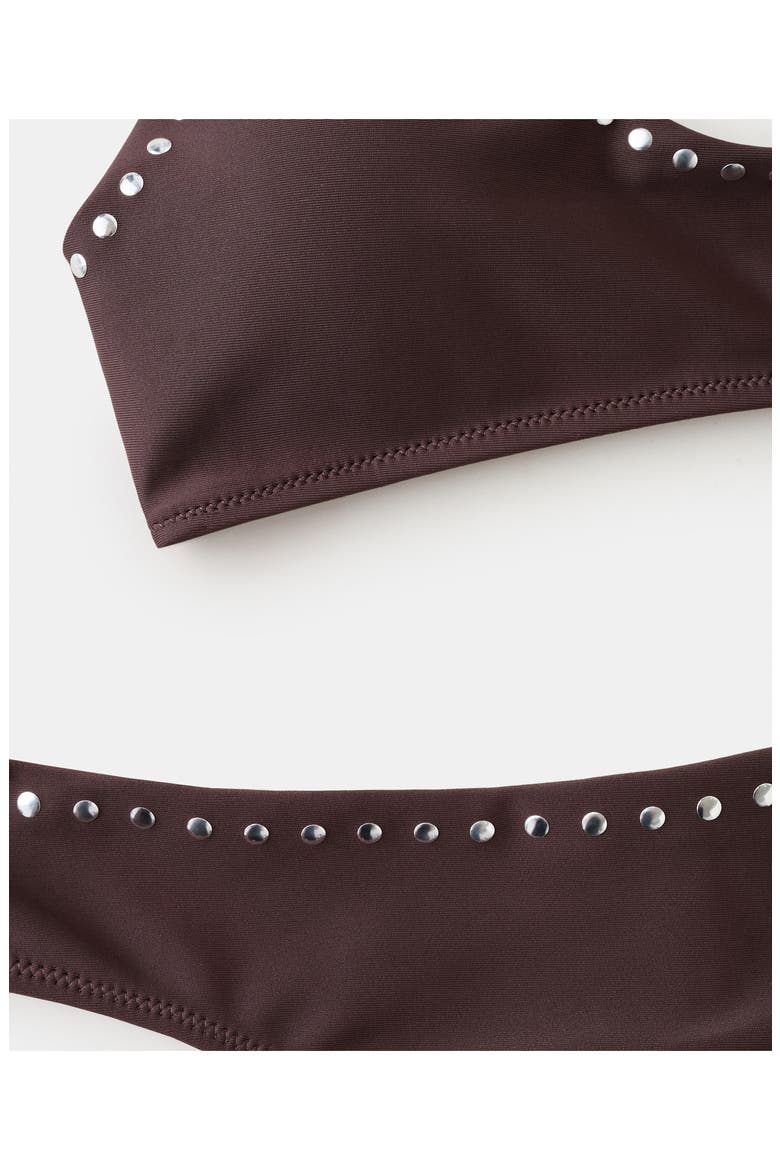 Studded Brazilian Bikini Bottoms, Alternate, color, BROWN