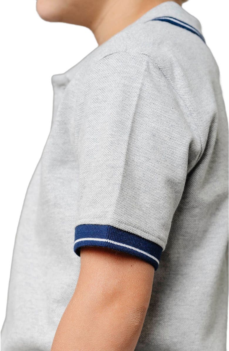 Hope & Henry Boys' Organic Pique Polo, Kids, Alternate, color, Dark Gray Heather