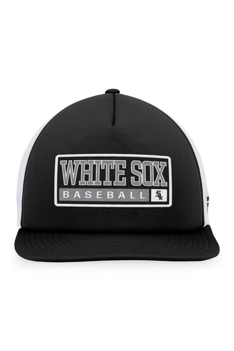 Men's Majestic Black/White Chicago White Sox Foam Trucker Snapback Hat, Alternate, color, Black